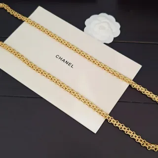 Chanel 金色双环曲链项链
