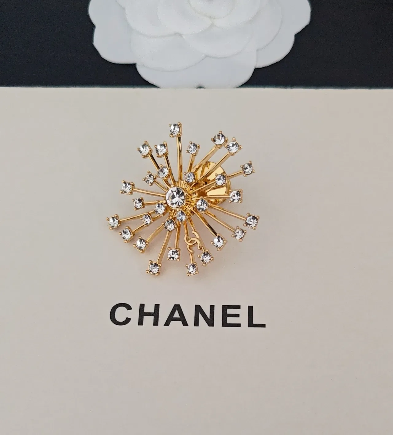 Chanel Gold-Tone Starburst Spike Brooch 3
