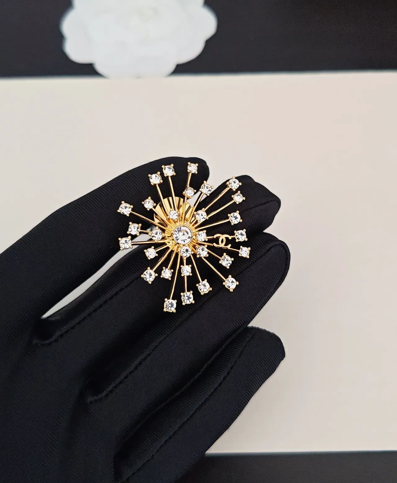 Chanel Gold-Tone Starburst Spike Brooch 4