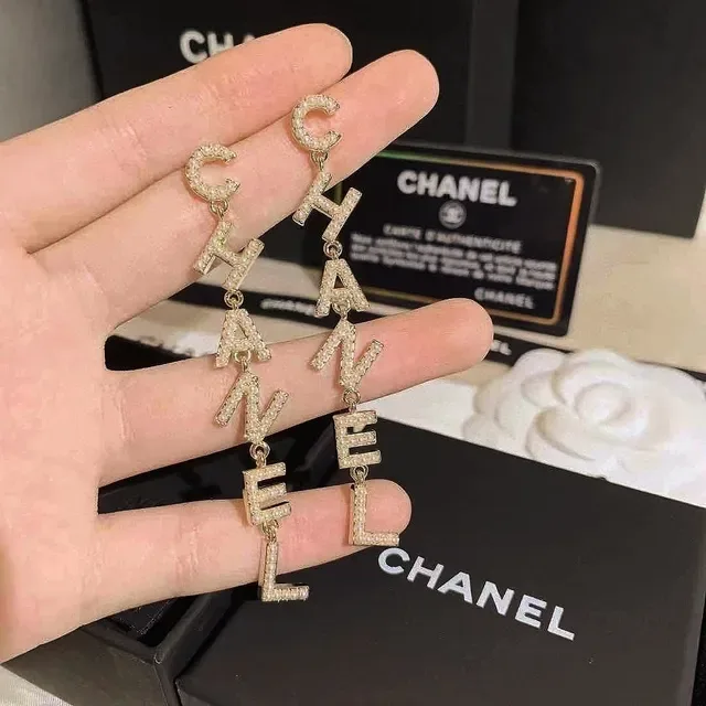 Chanel Logo Letter Pearl Earrings 7