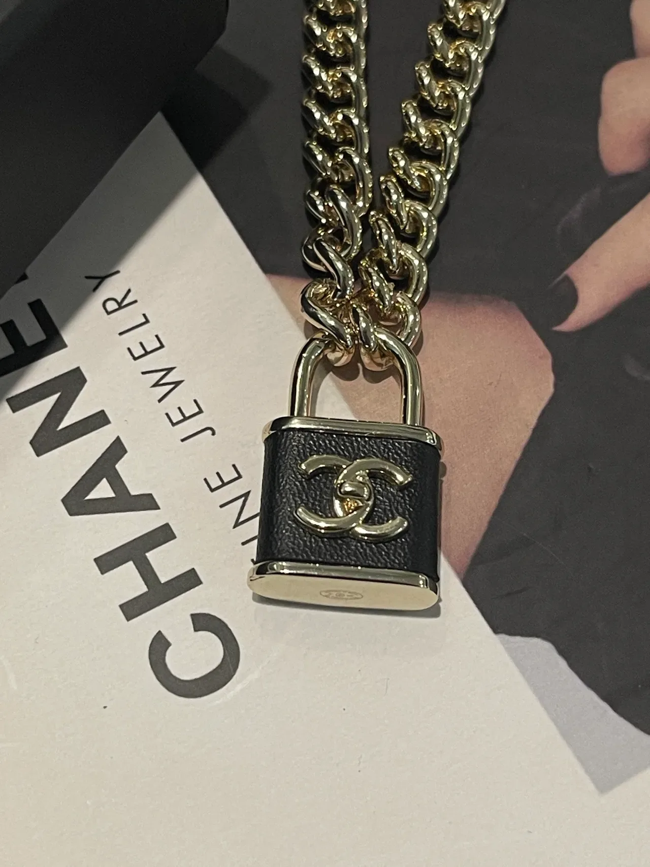 Chanel Padlock Pendant Silver-Tone Chain Necklace 2