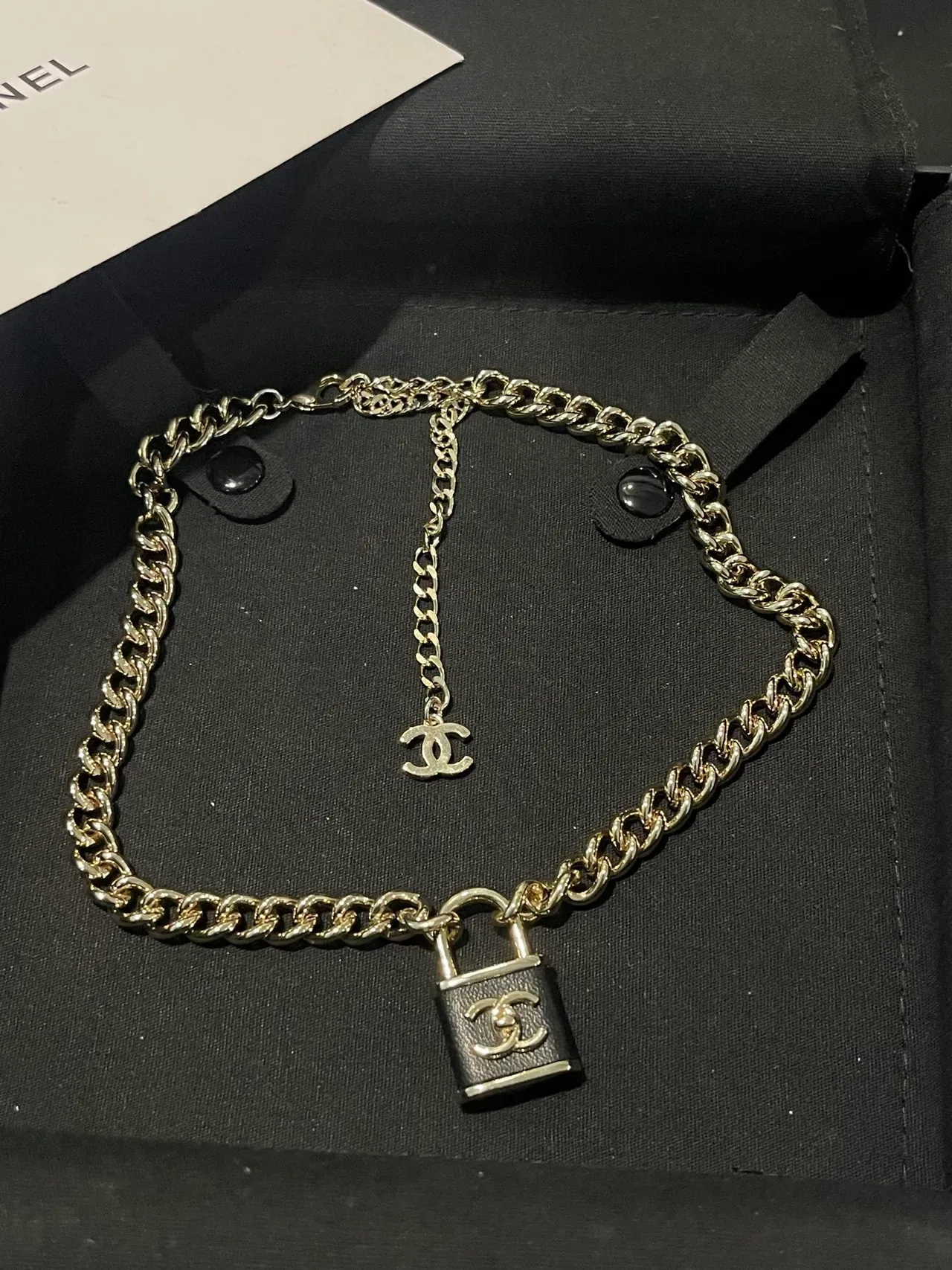 Chanel Padlock Pendant Silver-Tone Chain Necklace 10