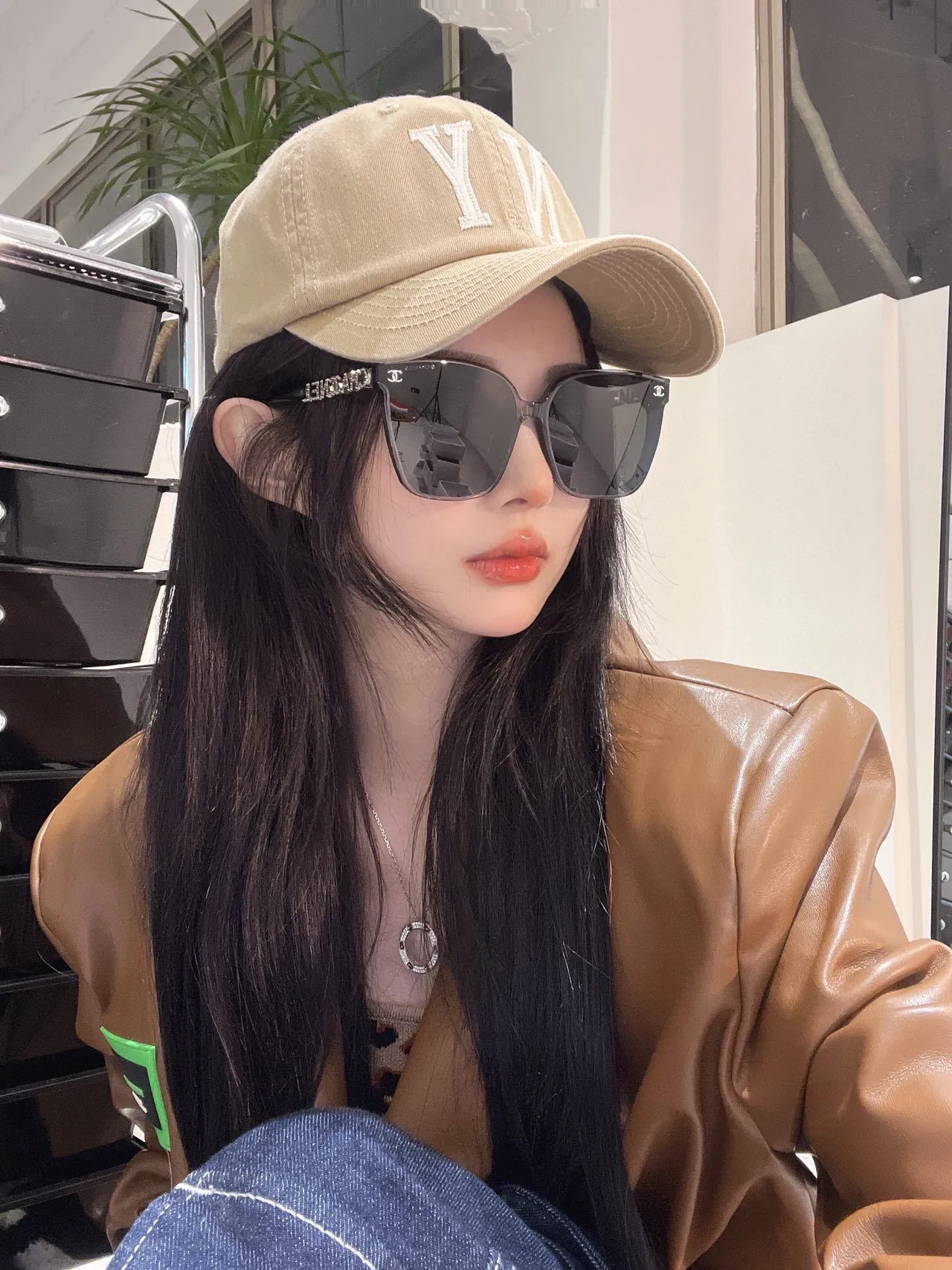 Chanel Square Frame Pink Acetate Sunglasses 5