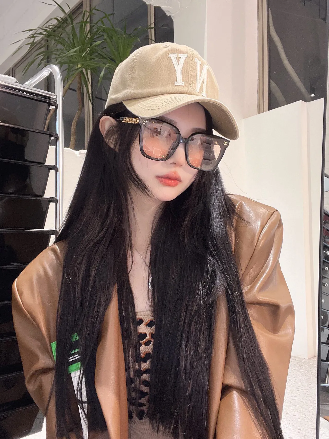 Chanel Square Frame Pink Acetate Sunglasses 8