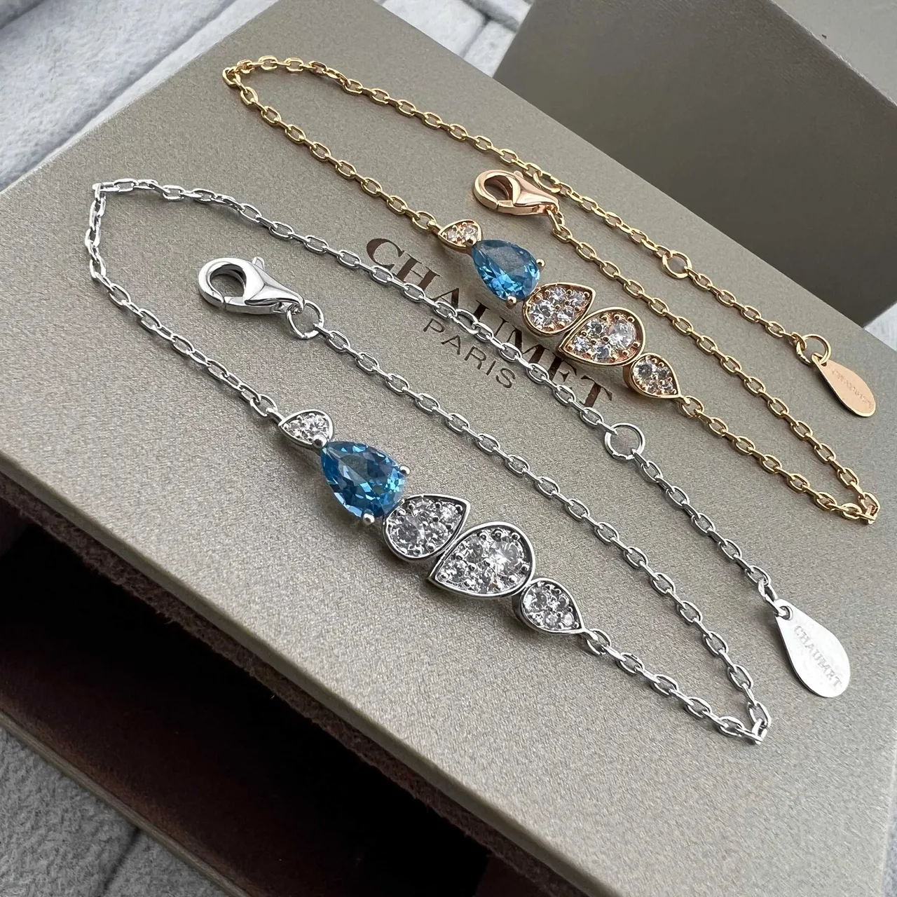 Chanel Teardrop Gemstone and Pavé Diamond Bracelets 6