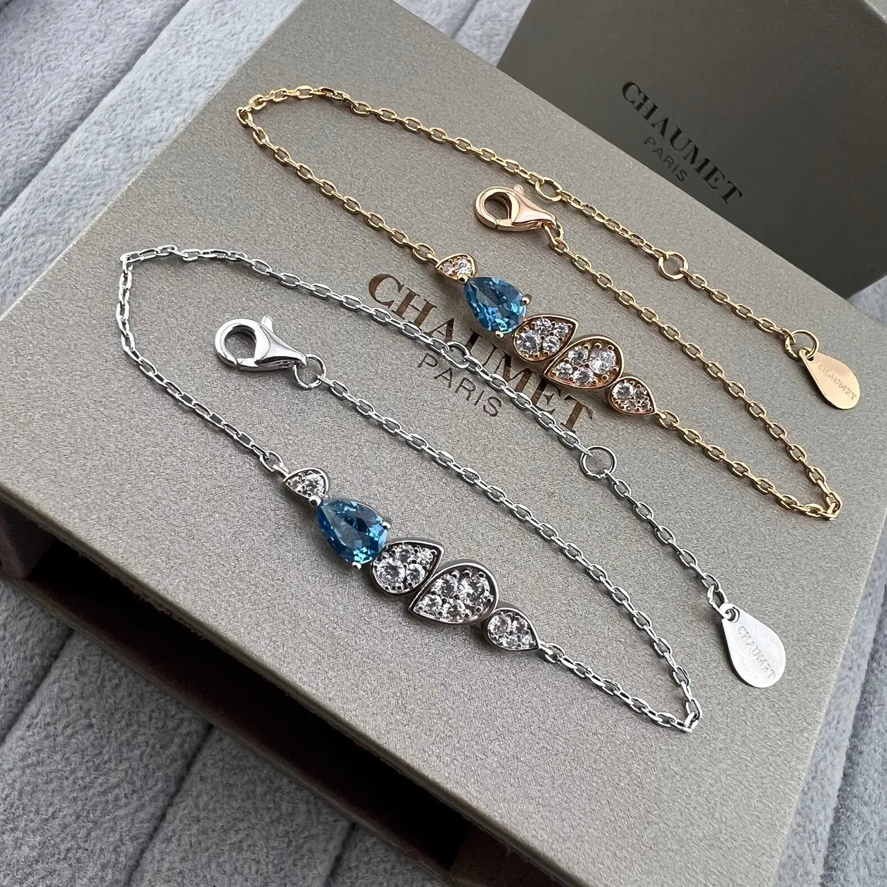 Chanel Teardrop Gemstone and Pavé Diamond Bracelets 7