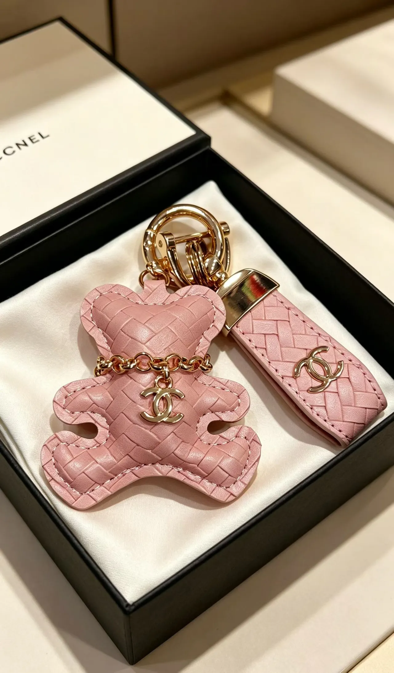 Chanel Teddy Bear Pink Gold Quilted Leather Interlocking CC Logo Handbag 5