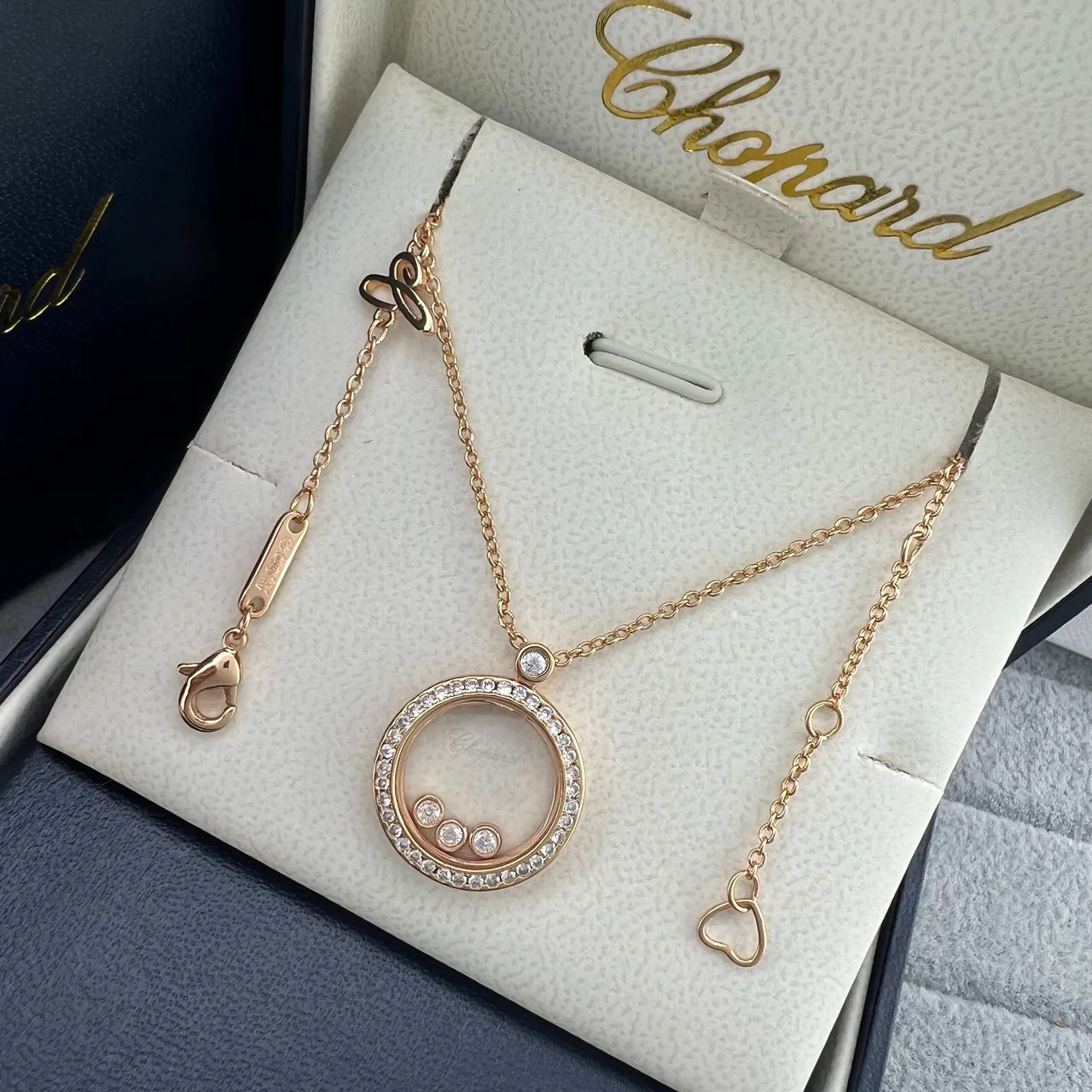Chopard Happy Diamonds Circular Pavé Diamond Pendant Necklace 3