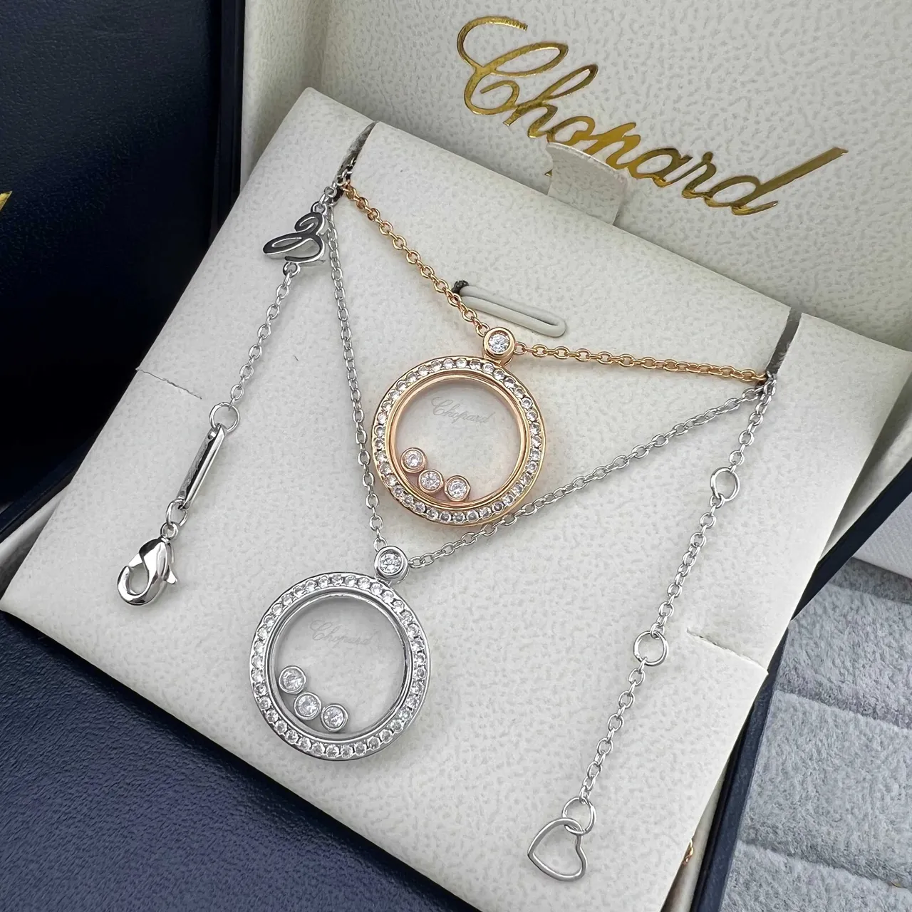 Chopard Happy Diamonds Circular Pavé Diamond Pendant Necklace 5