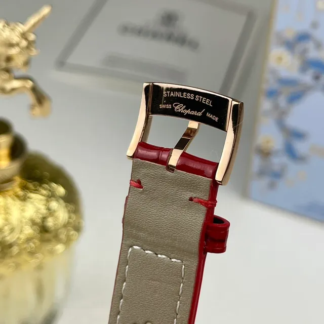 Chopard Or Rouge Bicolore Acier Inoxydable Et Rose Blanc Cadran Guilloché Montre Mécanique 2