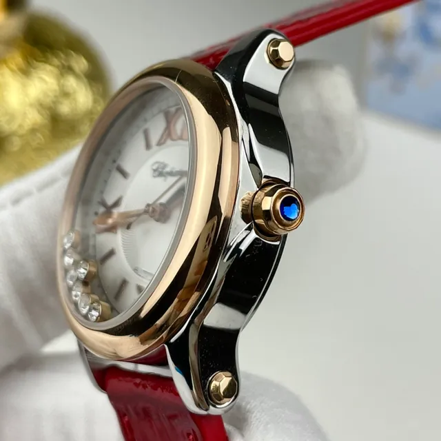 Chopard Or Rouge Bicolore Acier Inoxydable Et Rose Blanc Cadran Guilloché Montre Mécanique 5
