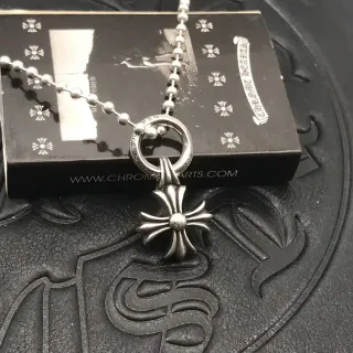 Chrome Hearts Cross Pendant Ball Chain Necklace