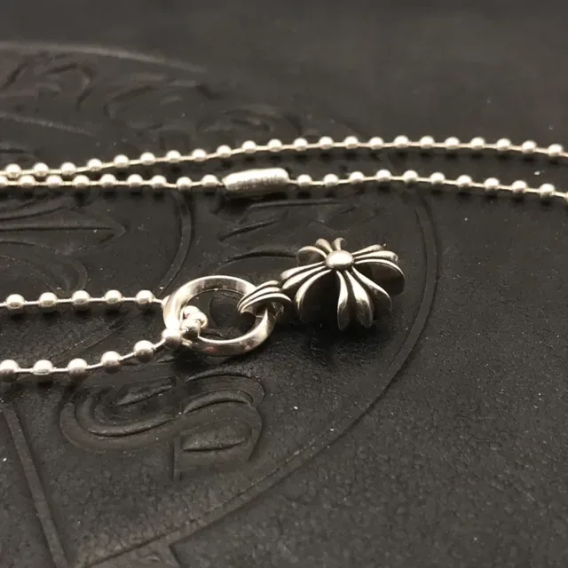 Chrome Hearts Collier Pendentif Croix Chaîne à Billes 4