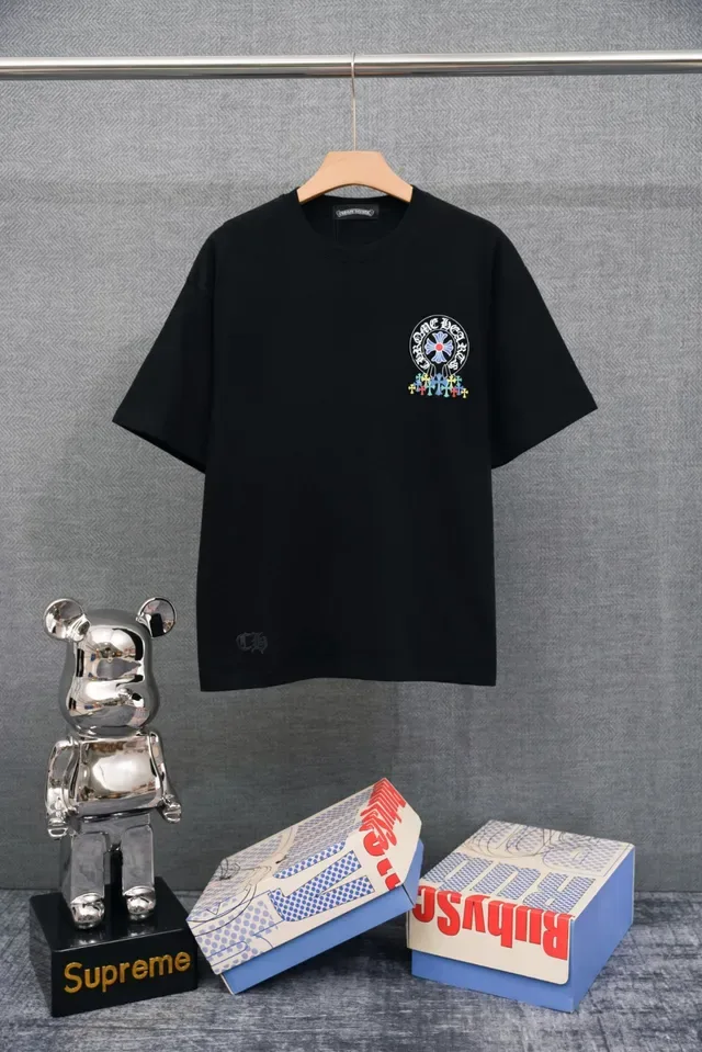 Chrome Hearts Floral Cross Embroidered White T-Shirt 3