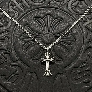 Chrome Hearts Gothic Cross Pavé Pendant Necklace