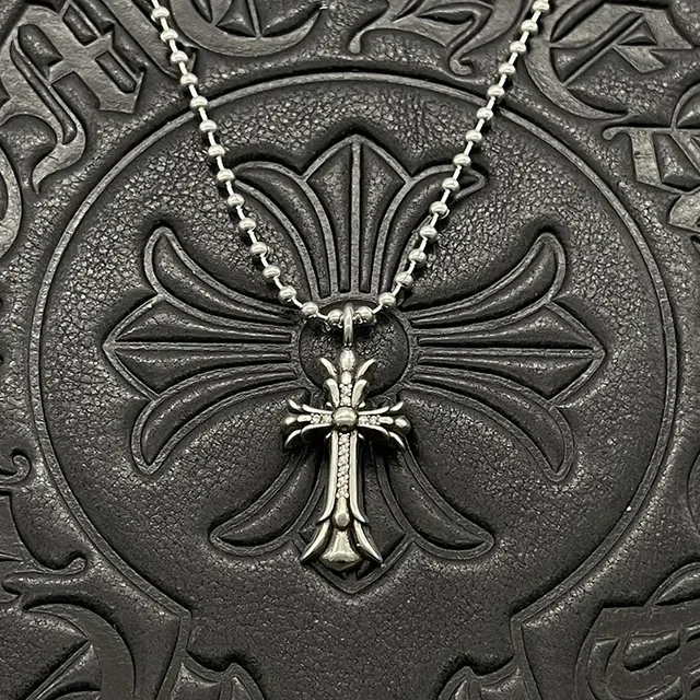 Chrome Hearts Gothic Cross Pavé Pendant Necklace 3