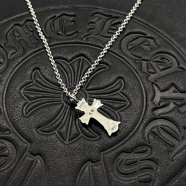 Chrome Hearts Gothic Cross Pavé Pendant Necklace 4