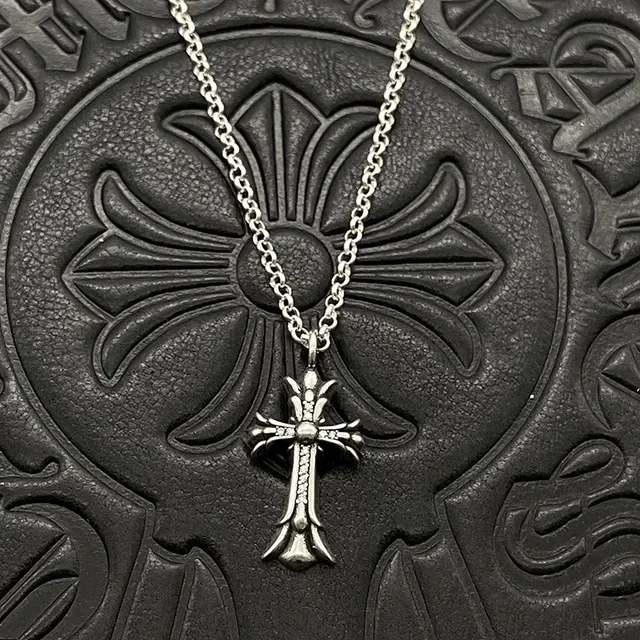Chrome Hearts Gothic Cross Pavé Pendant Necklace 6