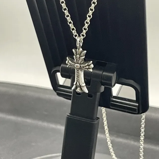 Chrome Hearts Gothic Cross Pavé Pendant Necklace 8