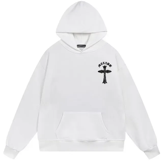 Chrome Hearts Graphic Back Black White Oversized Fit Hoodie 2