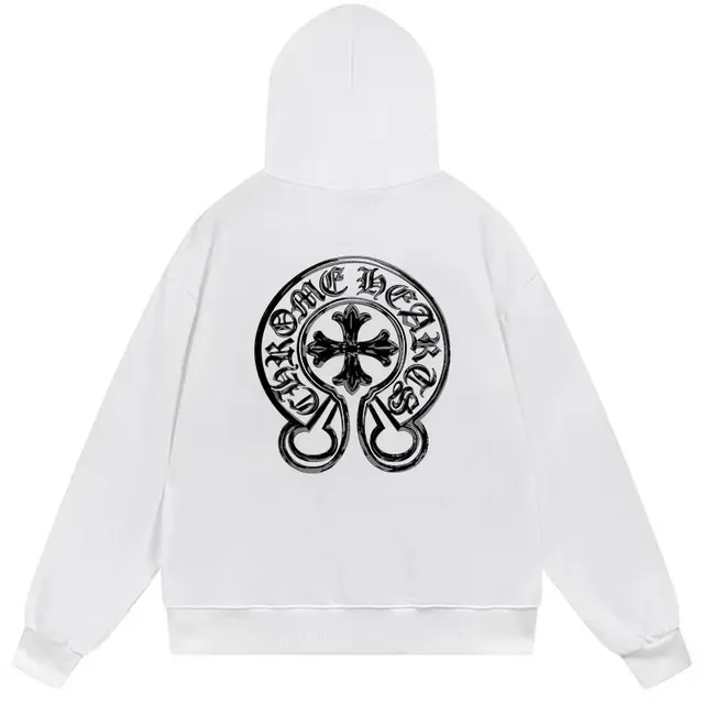 Chrome Hearts Graphic Back Black White Oversized Fit Hoodie 3