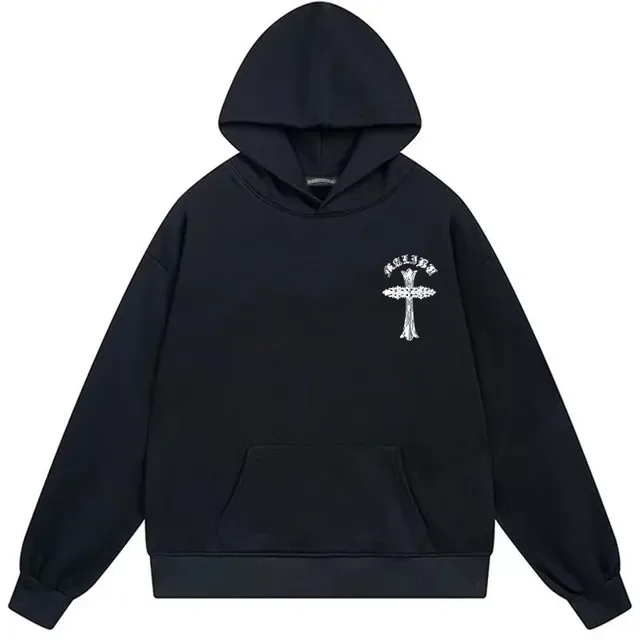 Chrome Hearts Graphic Back Black White Oversized Fit Hoodie 4