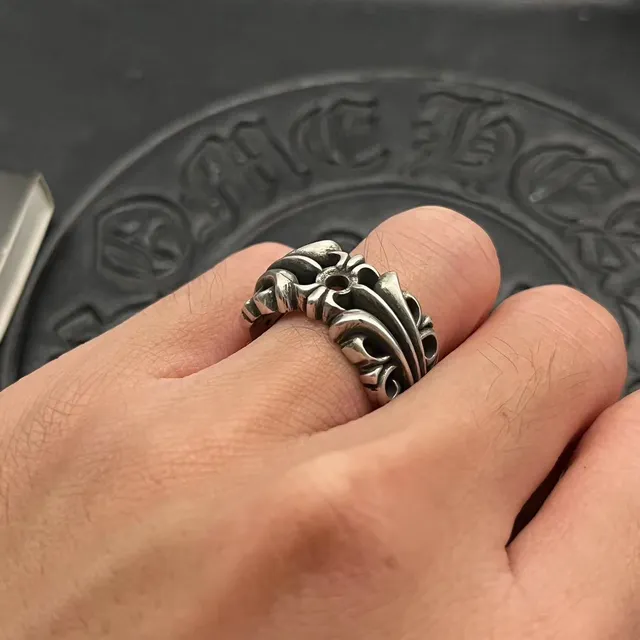 Chrome Hearts Silver Black Sculptural Gothic Ring 3