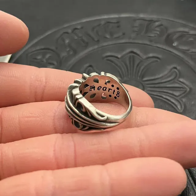 Chrome Hearts Silver Black Sculptural Gothic Ring 4