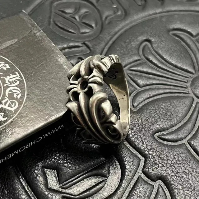 Chrome Hearts Silver Black Sculptural Gothic Ring 9