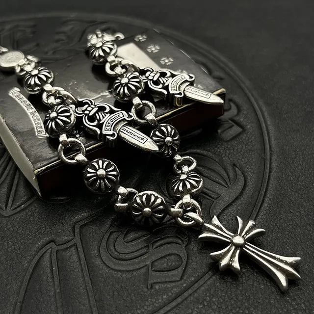Chrome Hearts Plata Multi-Charm Pulsera 3