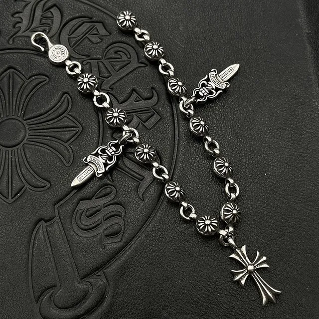 Chrome Hearts Plata Multi-Charm Pulsera 5