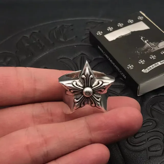 Chrome Hearts Star Fleur Polished Silver Sculptural Ring 4