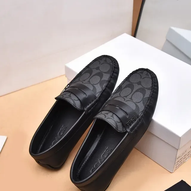 Coach Black Gray Penny Signature C-Print Canvas Loafer 3