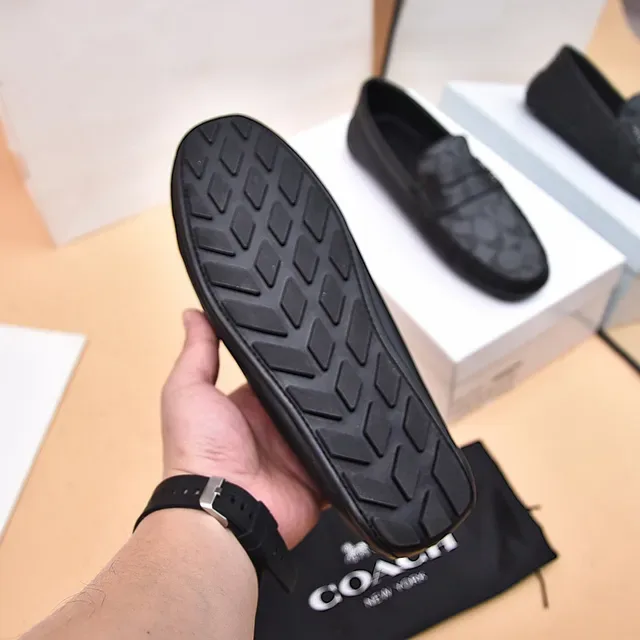 Coach Black Gray Penny Signature C-Print Canvas Loafer 4