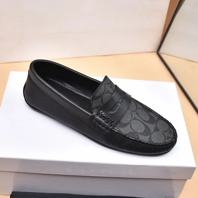 Coach Black Gray Penny Signature C-Print Canvas Loafer 5