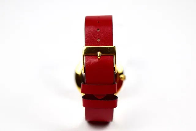 Coach C-Logo Carcasa de Oro Rojo Correa de Cuero Reloj de Cuarzo 5