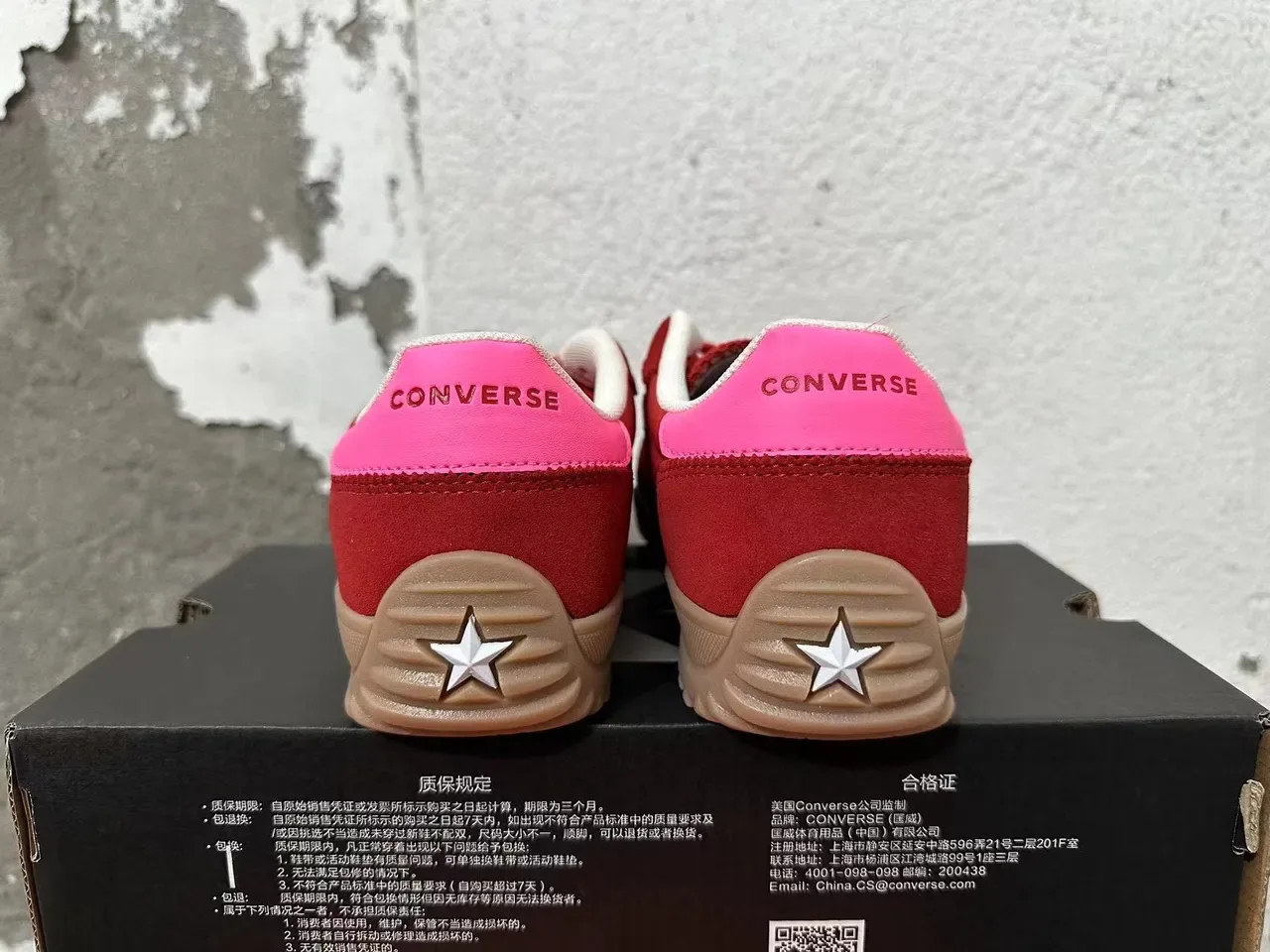 Converse One Star أحمر وردي نسيج منخفض الارتفاع أسلوب حياة حذاء رياضي 2