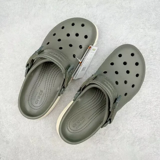 Crocs Echo Clog Army Green Beige Clogs 8