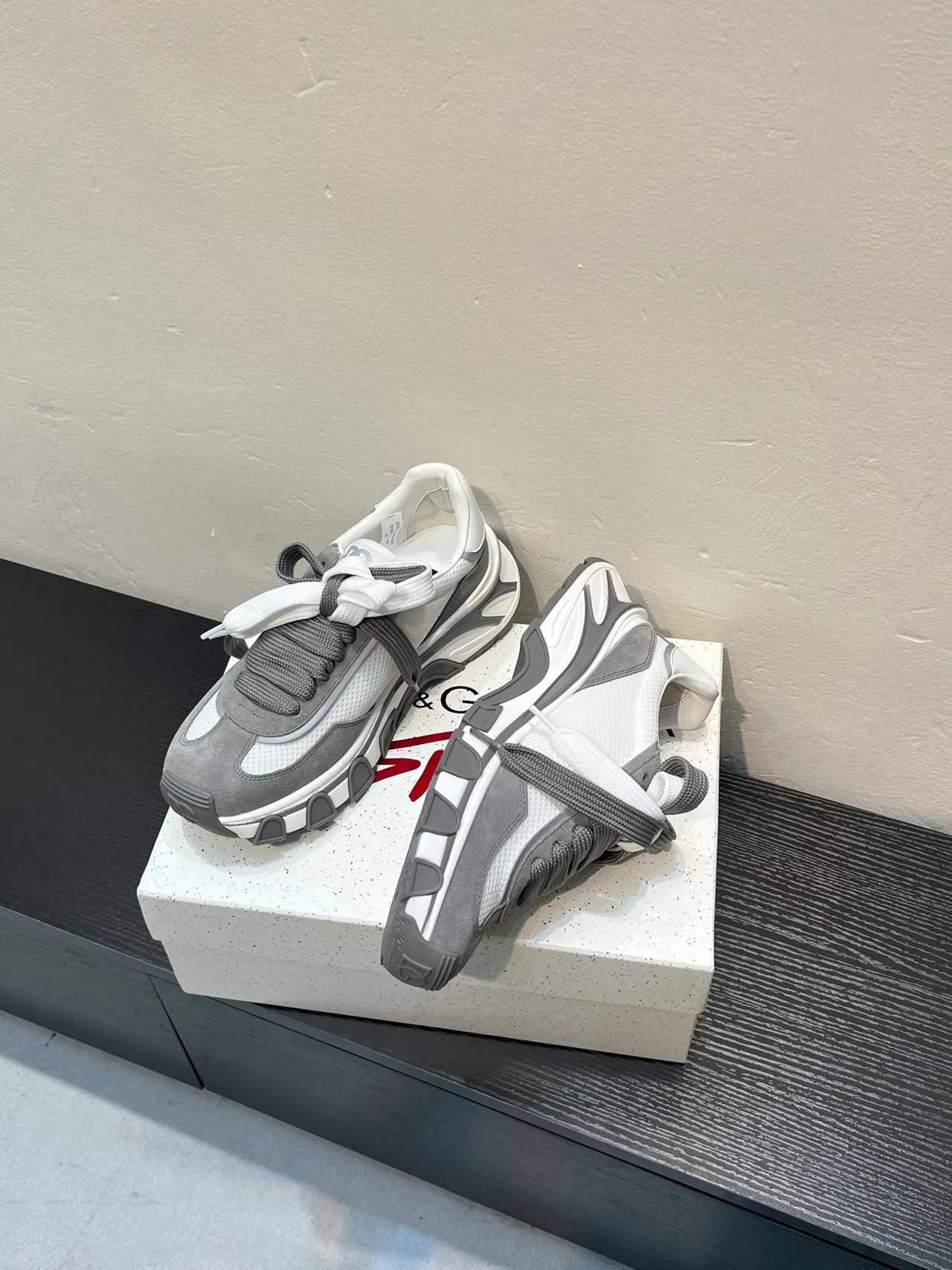 DC Shoes White Gray Platform Sole Mixed-Material Upper Chunky Sneakers 4