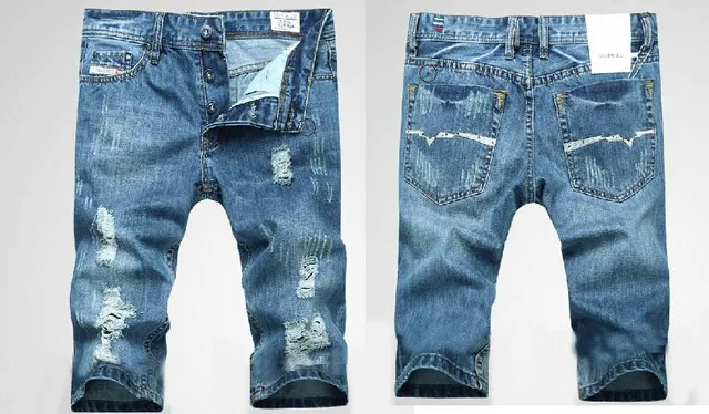 Diesel Distressed Mid-Thigh Denim Shorts 2