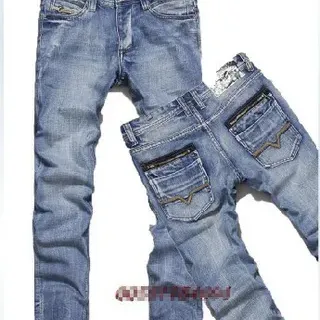 Diesel Slim-Tapered Medium Wash Distressed Jeans