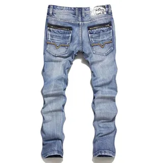 Diesel Slim-Tapered Medium Wash Distressed calça jeans 4