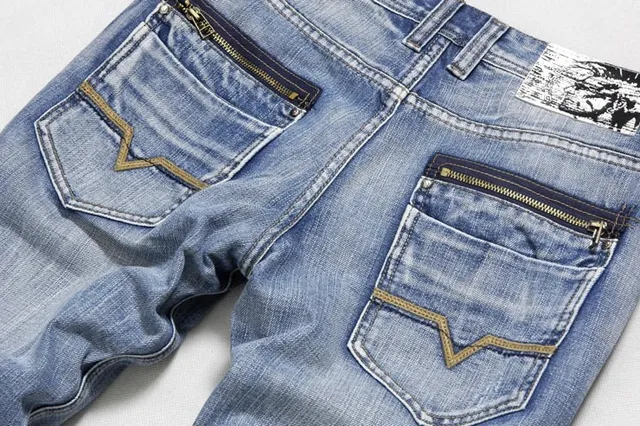 Diesel Slim-Tapered Medium Wash Distressed calça jeans 6