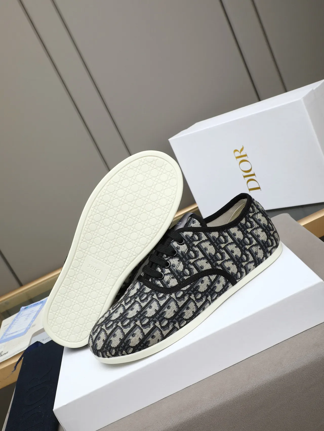 Dior B-Series Monogram Chaussures Lifestyle Textil Low-Top 4