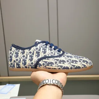 Dior B-Series Monogrammed Canvas Navy and Beige Lifestyle Sneaker