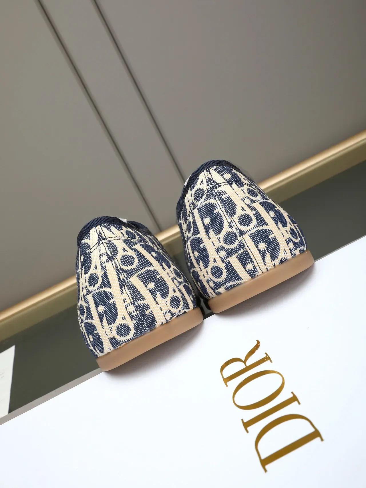 Dior B-Series 印花帆布 海军蓝和米色生活方式运动鞋 3