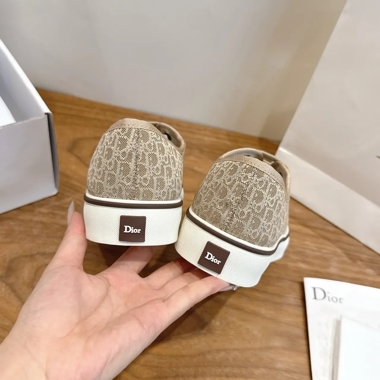 Dior B23 Beige Monogram Canvas Low-Top Lifestyle Sneakers 3
