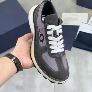 Dior B23 Gray Suede and Mesh Lifestyle Sneakers