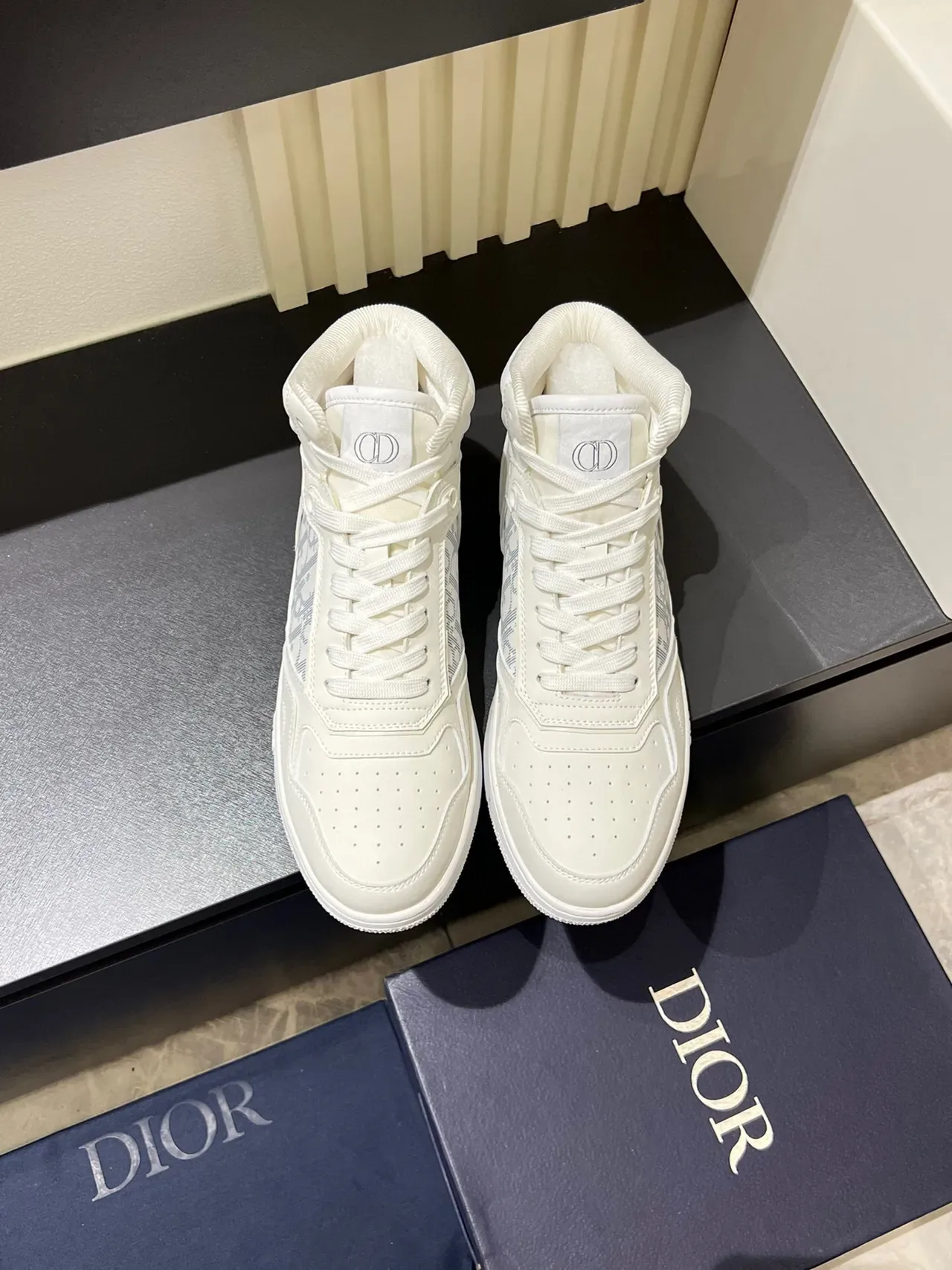 Dior B23 High Off-White Monogram Lifestyle Sneakers 2