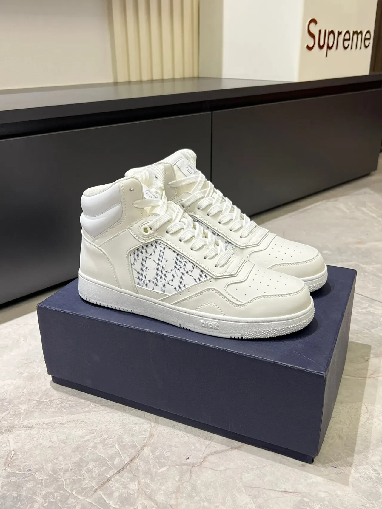 Dior B23 High Off-White Monogram Lifestyle Sneakers 3
